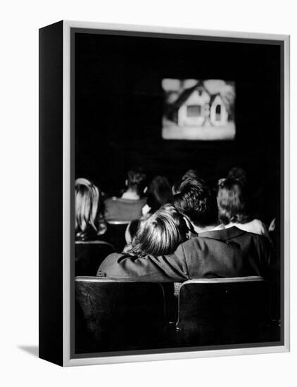 Teenagers "Necking" in a Movie Theater-Nina Leen-Framed Premier Image Canvas
