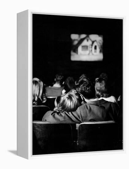 Teenagers "Necking" in a Movie Theater-Nina Leen-Framed Premier Image Canvas