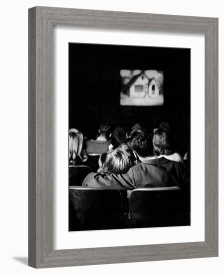 Teenagers "Necking" in a Movie Theater-Nina Leen-Framed Photographic Print