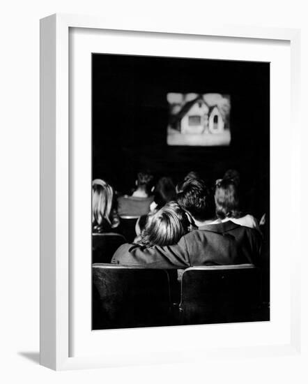 Teenagers "Necking" in a Movie Theater-Nina Leen-Framed Photographic Print