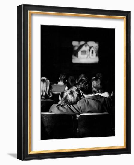 Teenagers "Necking" in a Movie Theater-Nina Leen-Framed Photographic Print