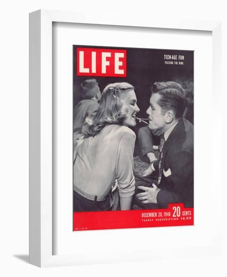 Teenagers Playing Party Game, Pass the Ring, December 20, 1948-Alfred Eisenstaedt-Framed Photographic Print