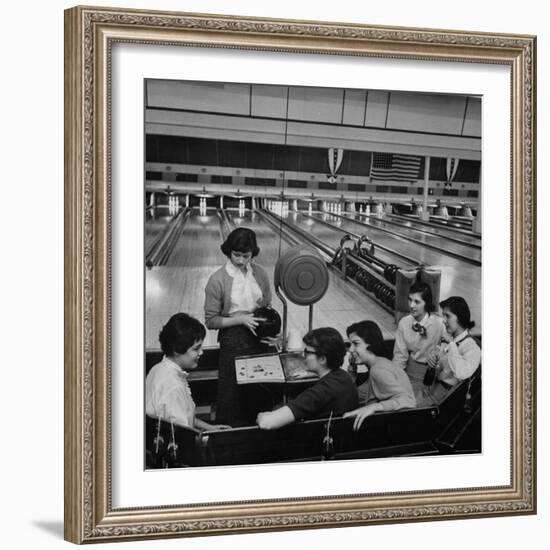 Teenagers Spending Allowance on Bowling-Nina Leen-Framed Photographic Print