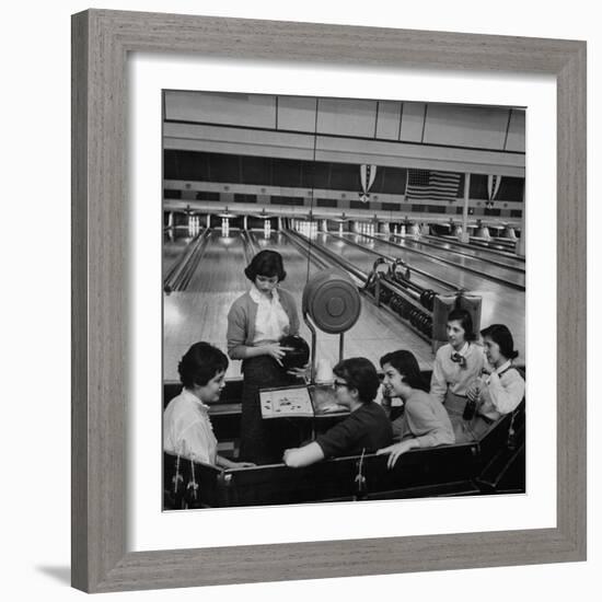 Teenagers Spending Allowance on Bowling-Nina Leen-Framed Photographic Print