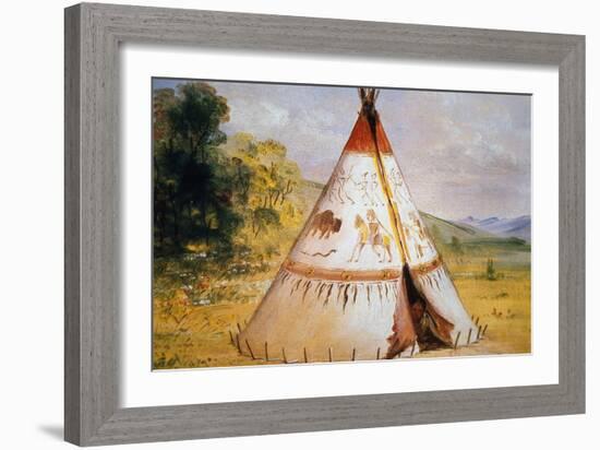 Teepee of the Crow Tribe, C.1850-George Catlin-Framed Giclee Print