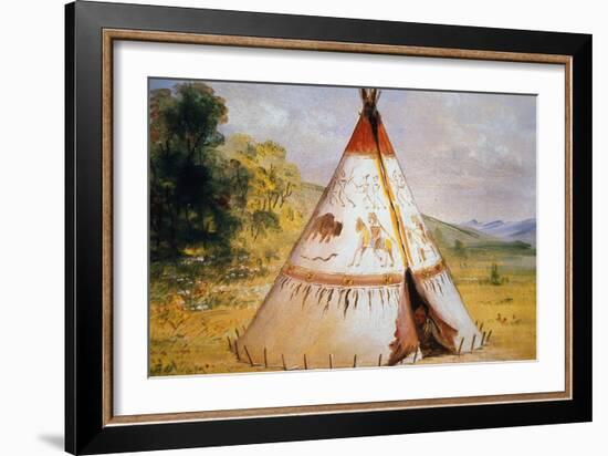 Teepee of the Crow Tribe, C.1850-George Catlin-Framed Giclee Print