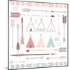 Teepee Tents And Arrows Collection - Hipster Style-Alisa Foytik-Mounted Art Print