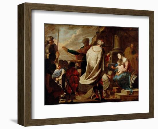 Teh Adoration of the Magi, C.1640 (Oil on Canvas)-Bernardo Cavallino-Framed Giclee Print