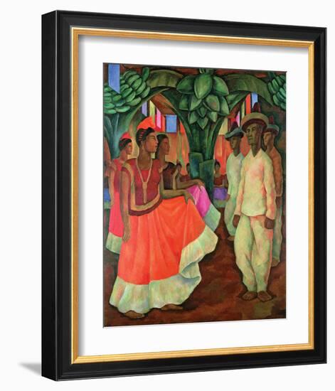 Tehauntepec Dance-Diego Rivera-Framed Art Print