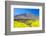 Teide Volcano Peak with Yellow Flowers in the Foreground, Tenerife Island, Spain.-tuulijumala-Framed Photographic Print