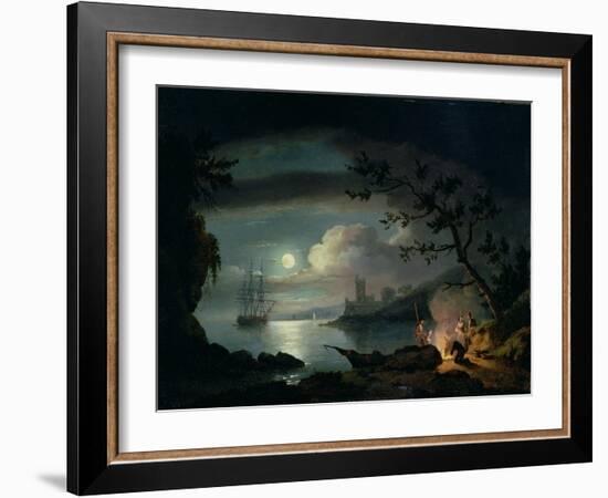 Teignmouth by Moonlight-Thomas Luny-Framed Giclee Print