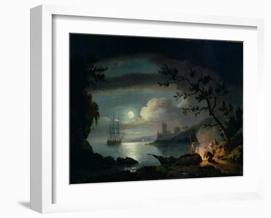 Teignmouth by Moonlight-Thomas Luny-Framed Giclee Print