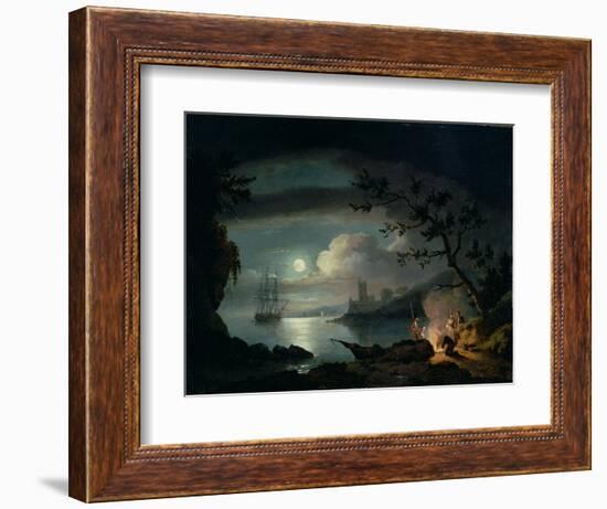 Teignmouth by Moonlight-Thomas Luny-Framed Giclee Print