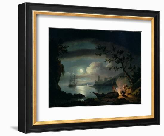 Teignmouth by Moonlight-Thomas Luny-Framed Giclee Print