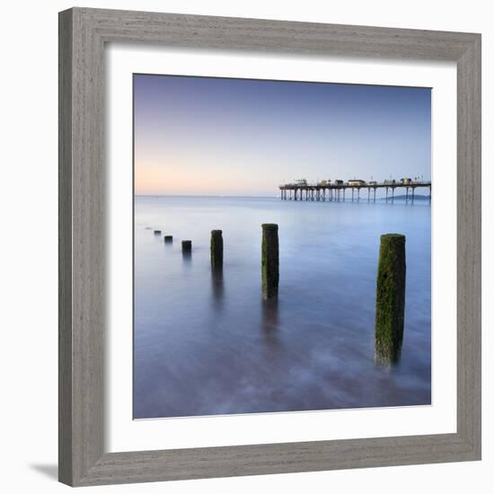 Teignmouth Pier and Coastal Defences at Teignmouth, South Devon, England. Summer-Adam Burton-Framed Photographic Print