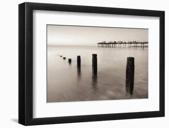 Teignmouth Pier and Coastal Defences at Teignmouth, South Devon, England. Summer-Adam Burton-Framed Photographic Print