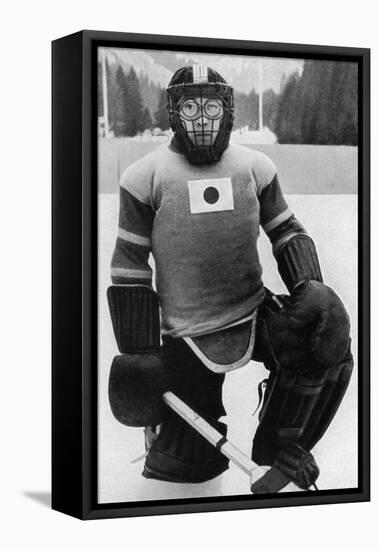 Teiji Homna, Japan Ice Hockey Team, Winter Olympics, Garmisch-Partenkirchen, Germany, 1936-null-Framed Premier Image Canvas