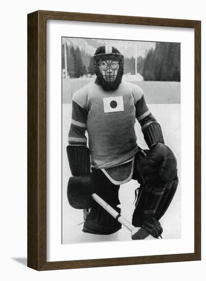 Teiji Homna, Japan Ice Hockey Team, Winter Olympics, Garmisch-Partenkirchen, Germany, 1936-null-Framed Giclee Print