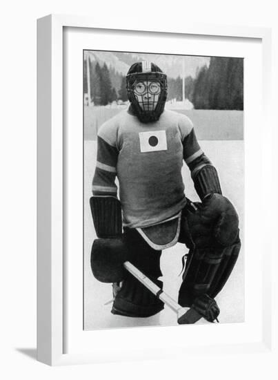 Teiji Homna, Japan Ice Hockey Team, Winter Olympics, Garmisch-Partenkirchen, Germany, 1936-null-Framed Giclee Print