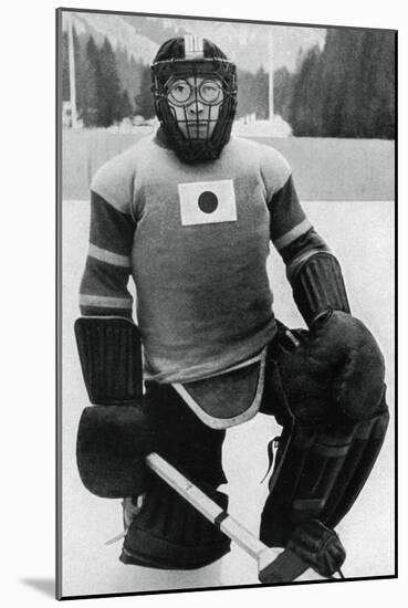 Teiji Homna, Japan Ice Hockey Team, Winter Olympics, Garmisch-Partenkirchen, Germany, 1936-null-Mounted Giclee Print