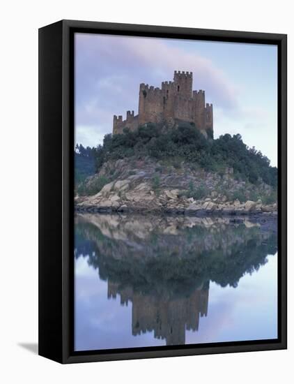 Tejo Castelo de Almourol Reflected in Tagus River, Portugal-Merrill Images-Framed Premier Image Canvas