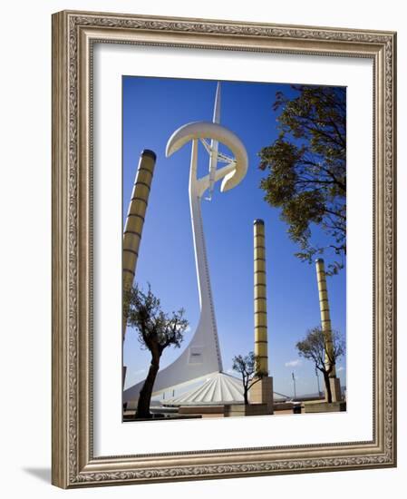 Telecommunications Tower by Architect Santiago Calatrava, Montjuic, Barcelona; Catalonia, Spain-Carlos Sanchez Pereyra-Framed Photographic Print