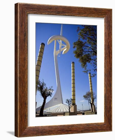 Telecommunications Tower by Architect Santiago Calatrava, Montjuic, Barcelona; Catalonia, Spain-Carlos Sanchez Pereyra-Framed Photographic Print