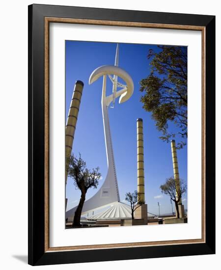 Telecommunications Tower by Architect Santiago Calatrava, Montjuic, Barcelona; Catalonia, Spain-Carlos Sanchez Pereyra-Framed Photographic Print