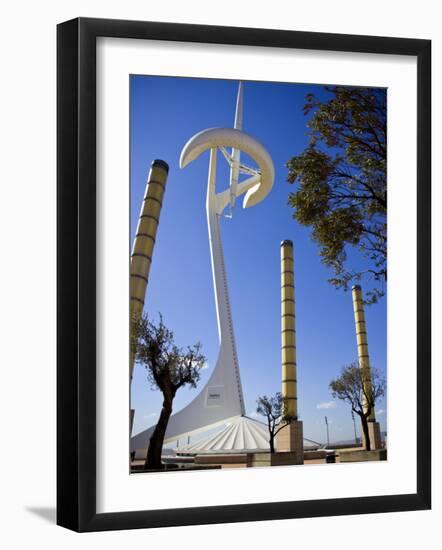 Telecommunications Tower by Architect Santiago Calatrava, Montjuic, Barcelona; Catalonia, Spain-Carlos Sanchez Pereyra-Framed Photographic Print