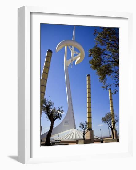 Telecommunications Tower by Architect Santiago Calatrava, Montjuic, Barcelona; Catalonia, Spain-Carlos Sanchez Pereyra-Framed Photographic Print