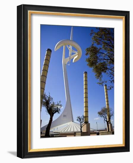 Telecommunications Tower by Architect Santiago Calatrava, Montjuic, Barcelona; Catalonia, Spain-Carlos Sanchez Pereyra-Framed Photographic Print