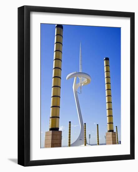 Telecommunications Tower by Architect Santiago Calatrava, Montjuic, Barcelona; Catalonia, Spain-Carlos Sanchez Pereyra-Framed Photographic Print