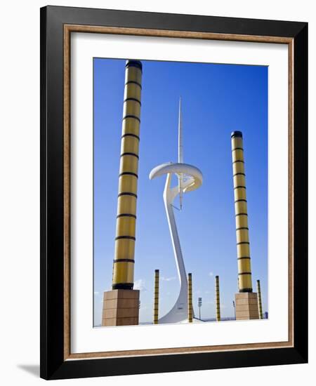 Telecommunications Tower by Architect Santiago Calatrava, Montjuic, Barcelona; Catalonia, Spain-Carlos Sanchez Pereyra-Framed Photographic Print