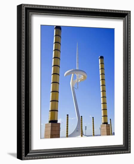 Telecommunications Tower by Architect Santiago Calatrava, Montjuic, Barcelona; Catalonia, Spain-Carlos Sanchez Pereyra-Framed Photographic Print