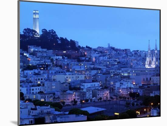 Telegraph Hill and North Beach, Coit Tower, San Francisco, California, USA-Walter Bibikow-Mounted Photographic Print