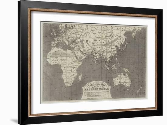 Telegraph Map of the Eastern World-John Dower-Framed Giclee Print