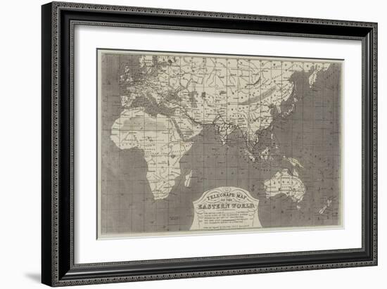 Telegraph Map of the Eastern World-John Dower-Framed Giclee Print