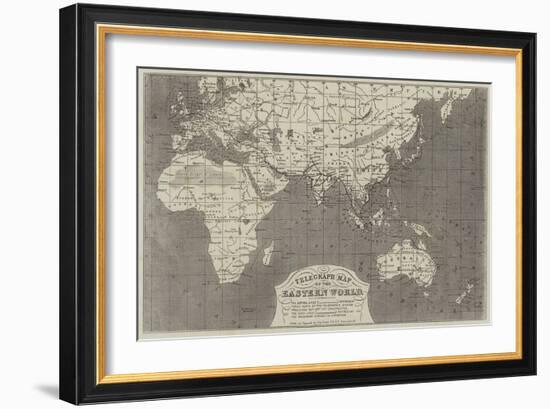 Telegraph Map of the Eastern World-John Dower-Framed Giclee Print