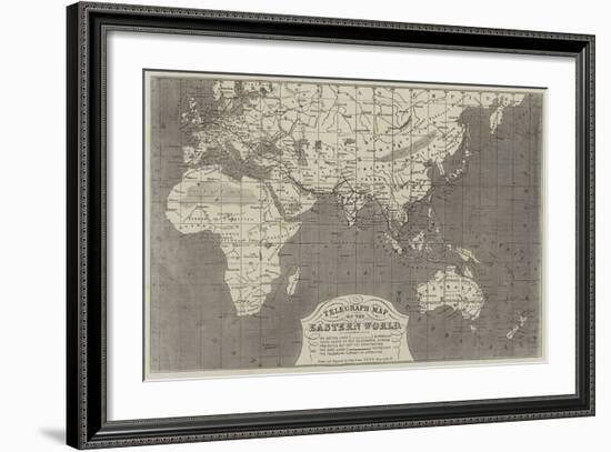 Telegraph Map of the Eastern World-John Dower-Framed Giclee Print