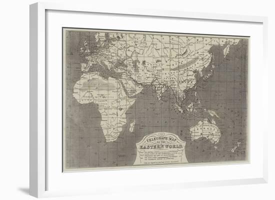 Telegraph Map of the Eastern World-John Dower-Framed Giclee Print