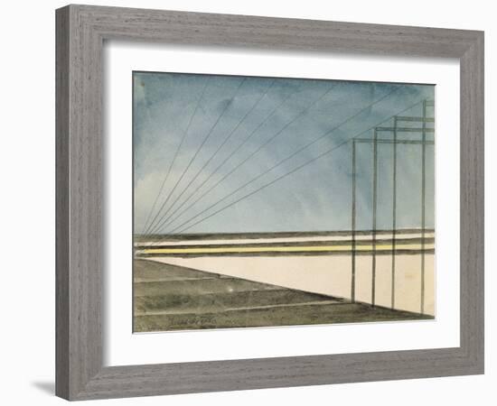 Telegraph Poles, 1915 (W/C on Paper)-Joseph Stella-Framed Giclee Print