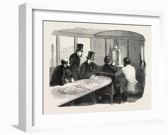 Telegraphy Locomotives. Inside the Car During Operation, 1855.-null-Framed Giclee Print