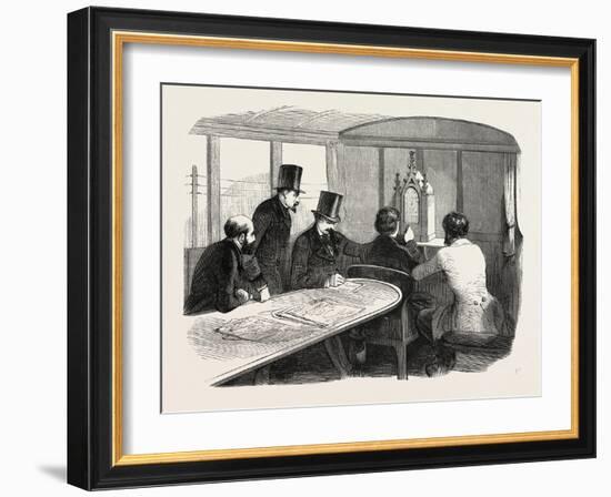 Telegraphy Locomotives. Inside the Car During Operation, 1855.-null-Framed Giclee Print