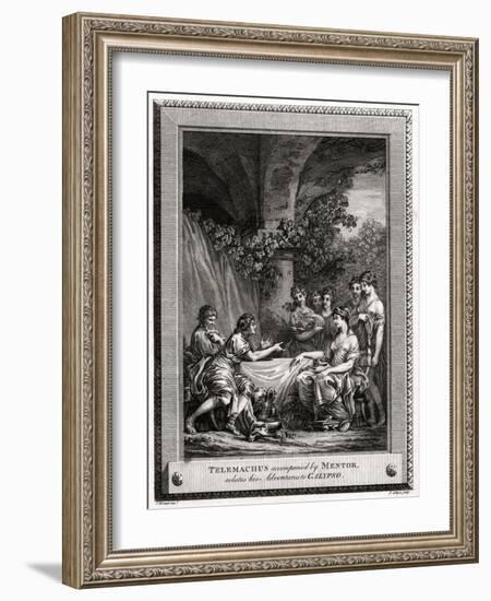 Telemachus Accompanied by Mentor, Relates His Adventures to Calypso, 1774-J Collyer-Framed Giclee Print