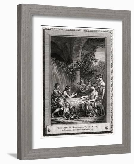 Telemachus Accompanied by Mentor, Relates His Adventures to Calypso, 1774-J Collyer-Framed Giclee Print