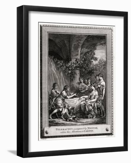 Telemachus Accompanied by Mentor, Relates His Adventures to Calypso, 1774-J Collyer-Framed Giclee Print