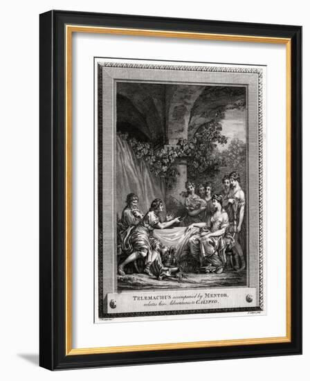 Telemachus Accompanied by Mentor, Relates His Adventures to Calypso, 1774-J Collyer-Framed Giclee Print