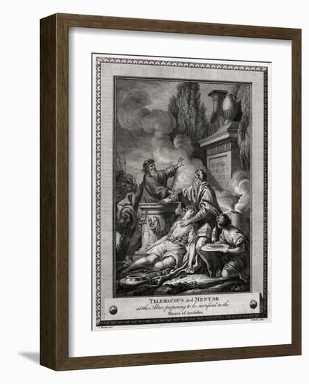 Telemachus and Mentor at the Altar, Preparing to Be Sacrificed to the Manes of Anchises, 1774-W Walker-Framed Giclee Print