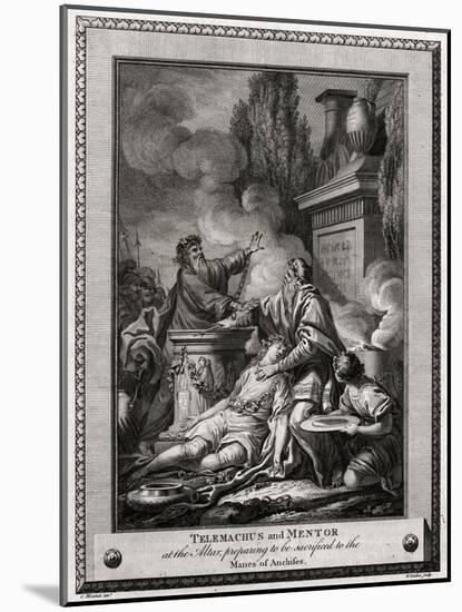 Telemachus and Mentor at the Altar, Preparing to Be Sacrificed to the Manes of Anchises, 1774-W Walker-Mounted Giclee Print