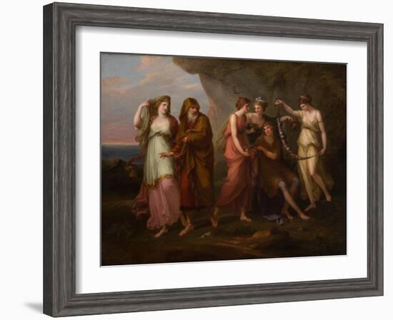 Telemachus and the Nymphs of Calypso, 1782-Angelica Kauffmann-Framed Giclee Print